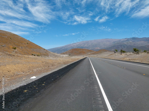 panoramic view of landscape along highway 200 on Big Island