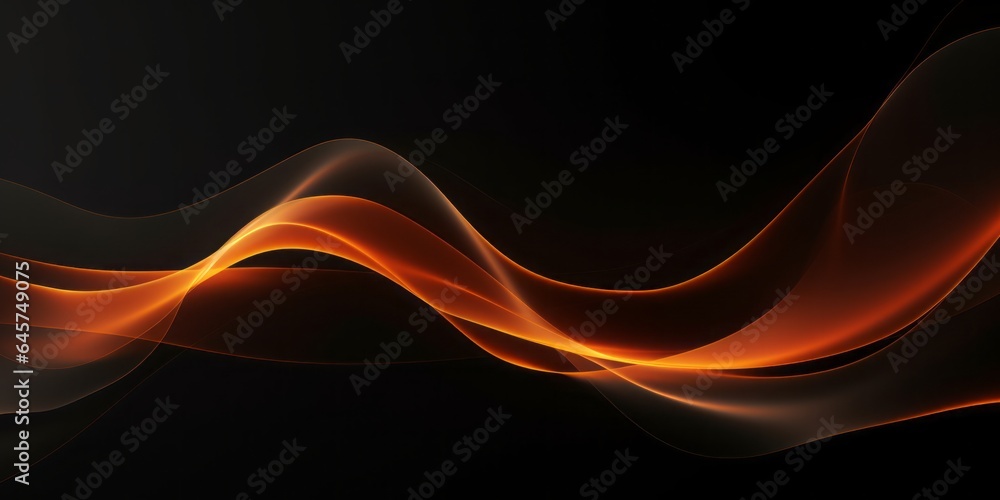Abstract Orange Wavy Lines on a Black Background Canvas Wall Print, a Striking Contemporary Artwork Abstract Orange Wavy Lines on a Black Background Canvas Wall Print, a Striking Contemporary Artwork