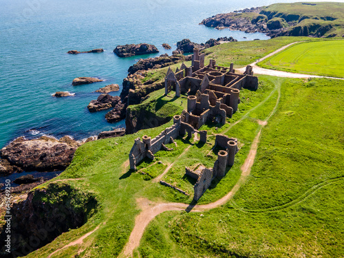 New Slains Castle in Cruden bay, Scotland photo