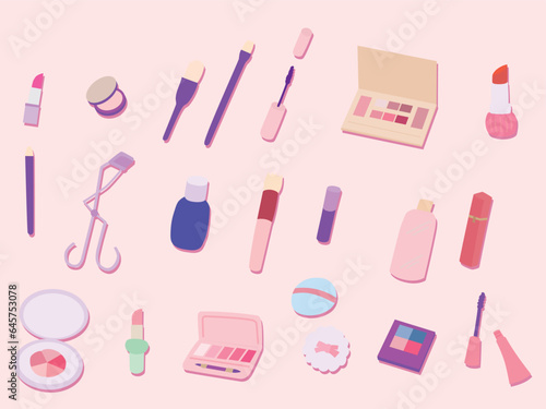 かわいいコスメのアイコンセットの壁紙
