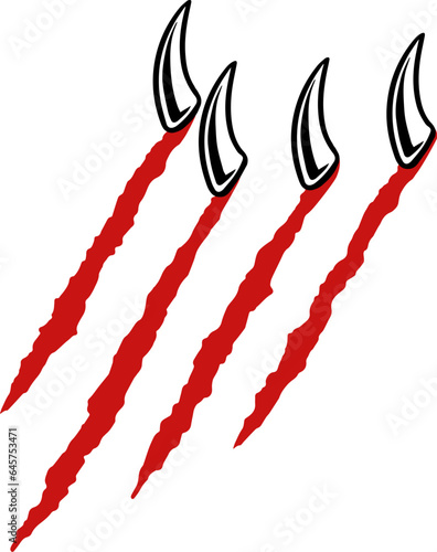 Vector illustration of claw scratch on the surface. Vector.
