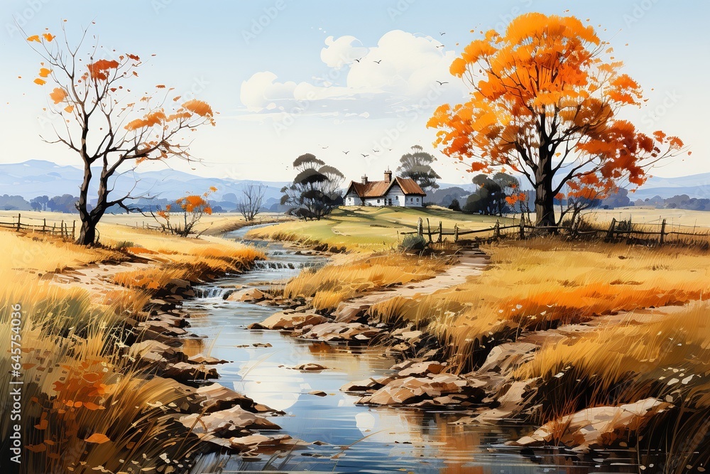 autumn landscape with trees and river autumn landscape with trees and river