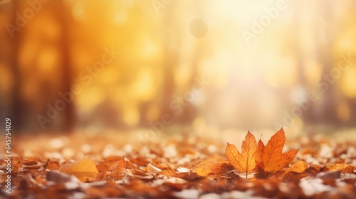autumn leaves on the ground - generative ai