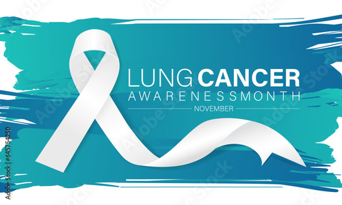 Lung cancer awareness month - November .Banner, poster, card, background design.