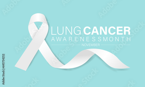 Lung cancer awareness month - November .Banner, poster, card, background design.