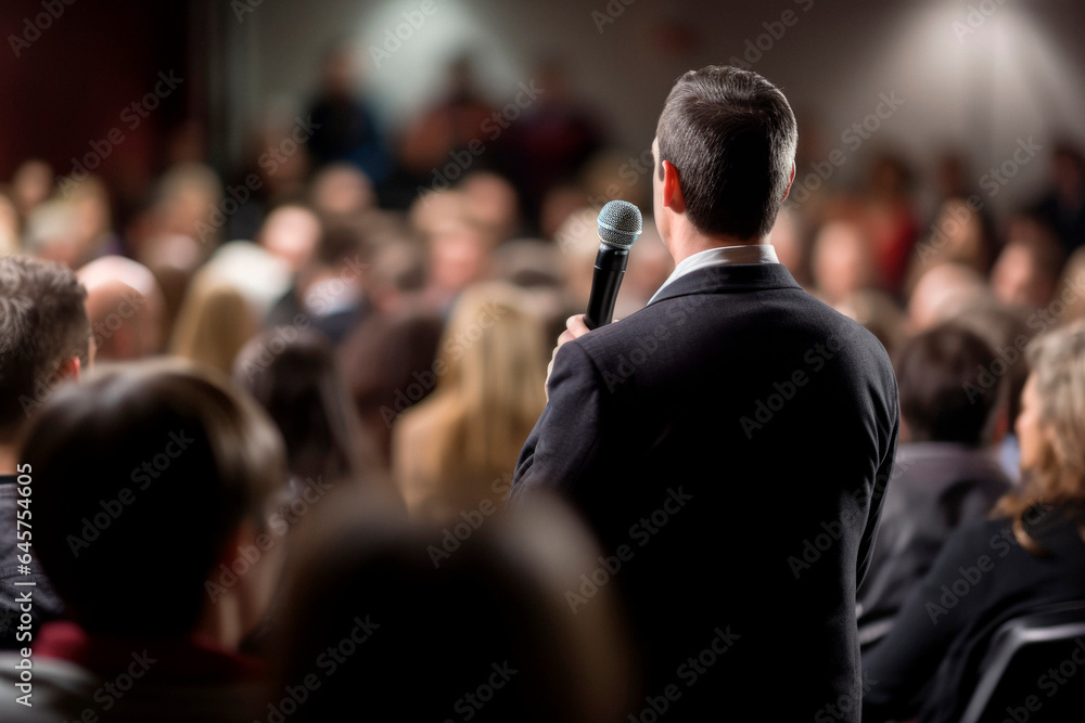 Conference Speaker A Speaker Delivering a Compelling Talk to an