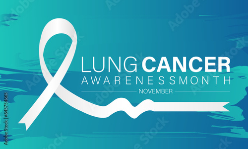 Lung cancer awareness month - November .Banner, poster, card, background design.