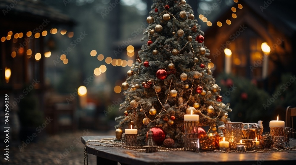 Christmas decorations with tree Christmas decorations with tree