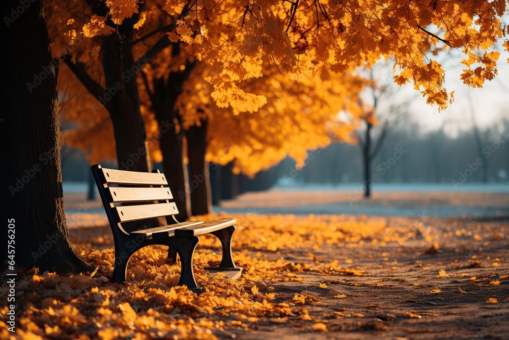 bench in autumn park