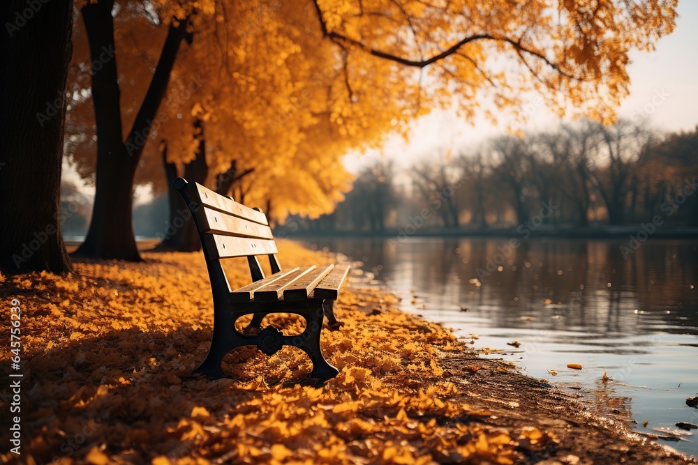 bench in autumn park