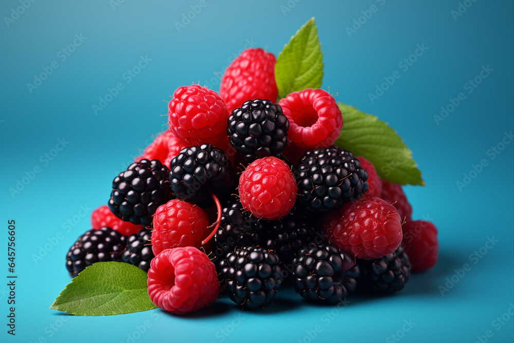 Generative AI picture of a variety tasty fresh summer berries for a healthy smoothie or yogurt Generative AI picture of a variety tasty fresh summer berries for a healthy smoothie or yogurt
