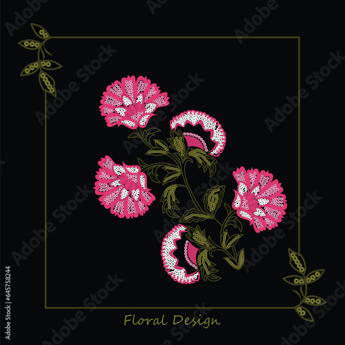 Exclusive floral embroidery and print design