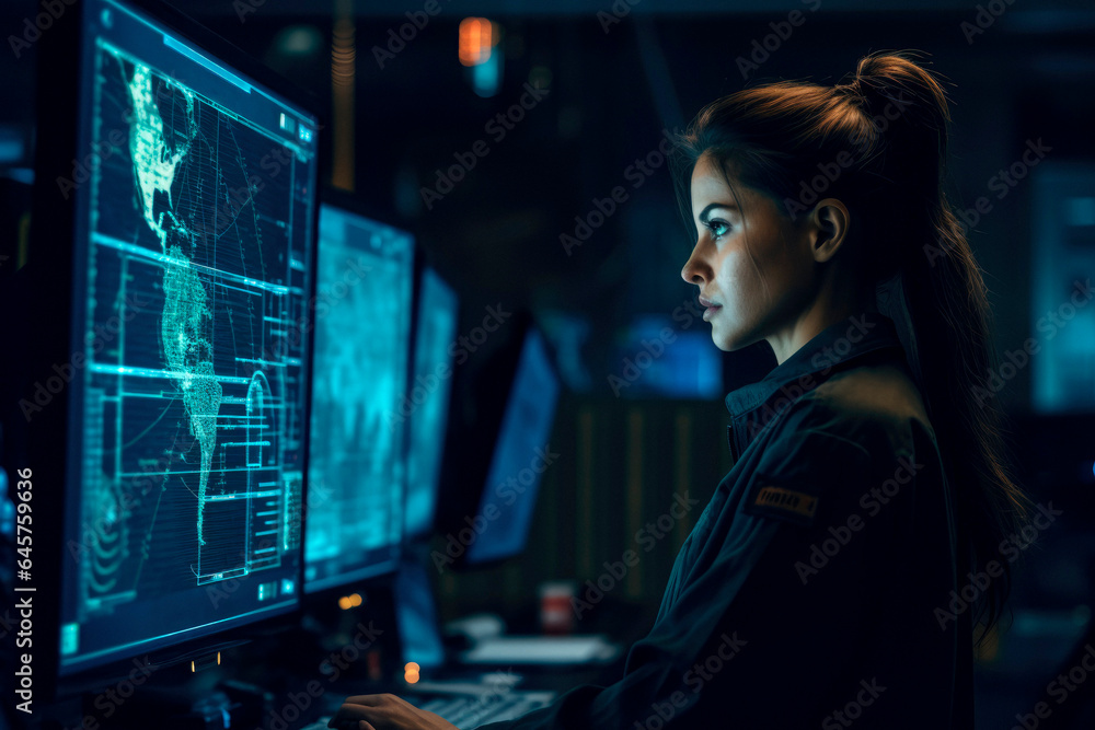Navigating the Cosmos: Capturing the Expertise of a Female Space Engineer in the Dim Light, Surrounded by Glowing Screens.
Navigating the Cosmos: Capturing the Expertise of a Female Space Engineer in the Dim Light, Surrounded by Glowing Screens.