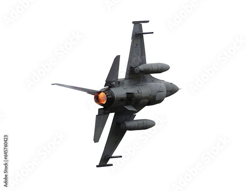 military jet fighter f-16 on transparent background