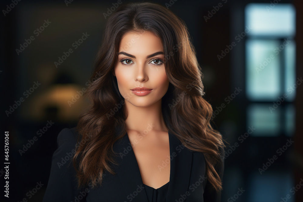 Generative AI picture portrait of amazing gorgeous office worker young woman Generative AI picture portrait of amazing gorgeous office worker young woman