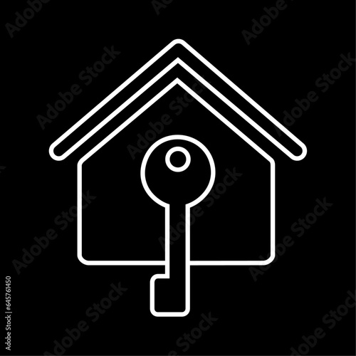 Turnkey house icon. House or home ready for moving in. Vector Illustration