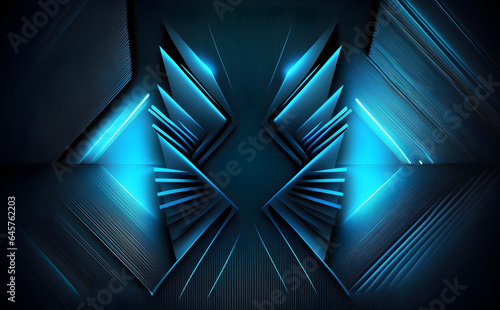 Abstract futuristic blue glowing background, Generative AI © Andrii