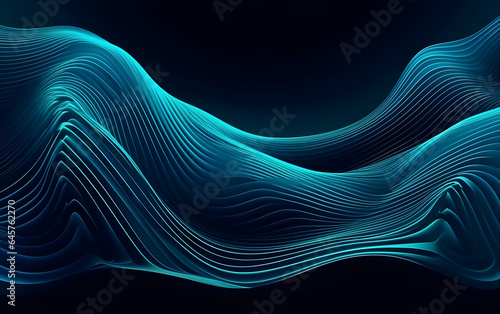 Abstract smooth blue wave background, Generative AI