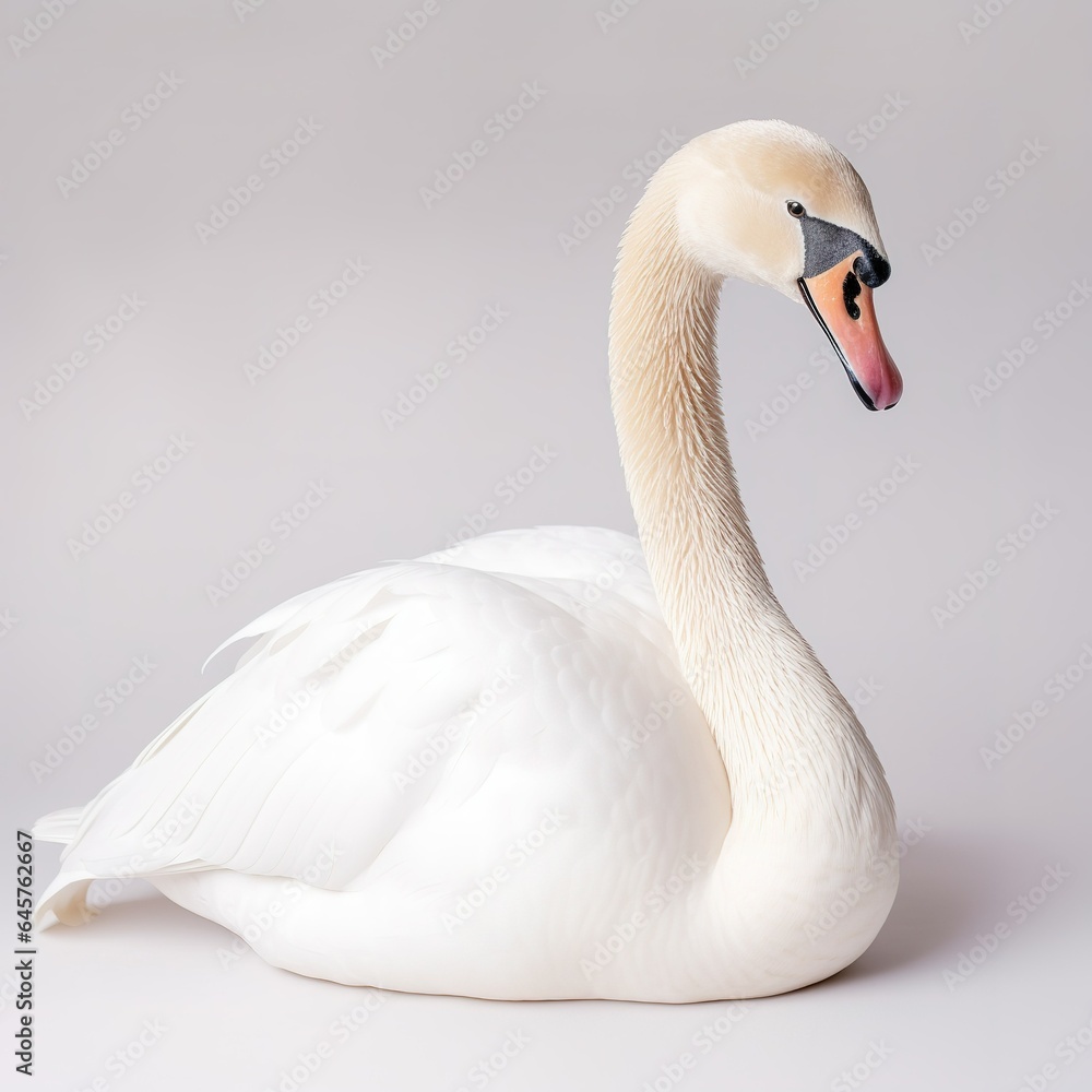 Swan Infront of a white background Swan Infront of a white background