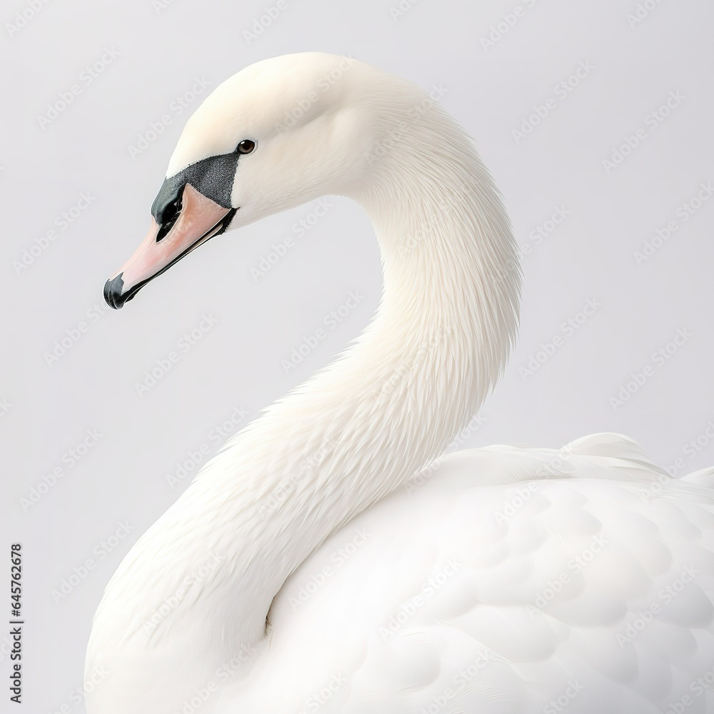 Fototapeta premium Swan Infront of a white background