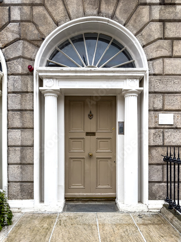A famous brown painted Georgian door in Dublin, Ireland 
