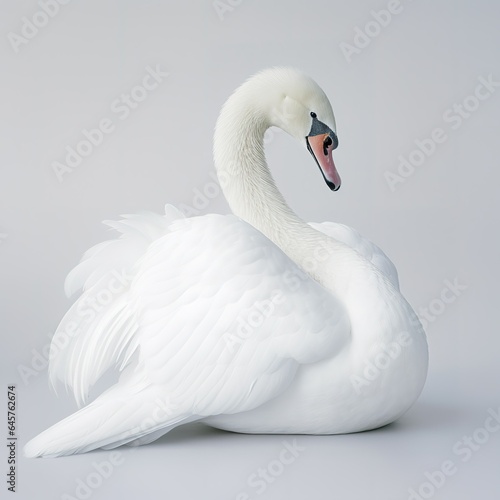 Swan Infront of a white background