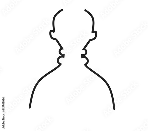 Sore Throat Line Icon. Painful Sore Throat Linear Icon.swelling of the neck
