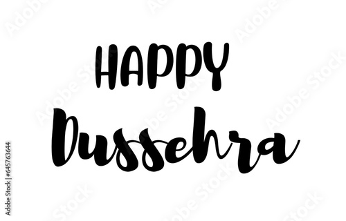 Happy dussehra Celebration text isolated on white background. Hindu festival vector, illustration design. photo