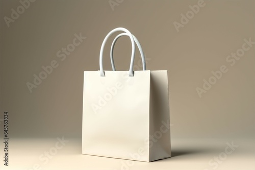 Beige setting complements a practical white paper bag with handle