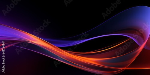 Lines and Curves in a Purple and Orange Style, a Contemporary Abstract Art Piece