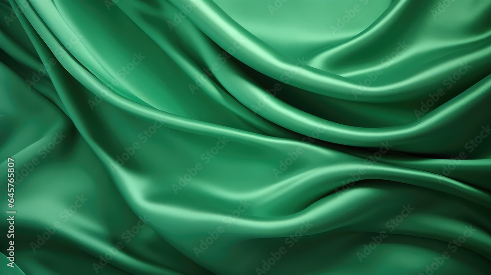 Obraz premium green silk background - generative ai