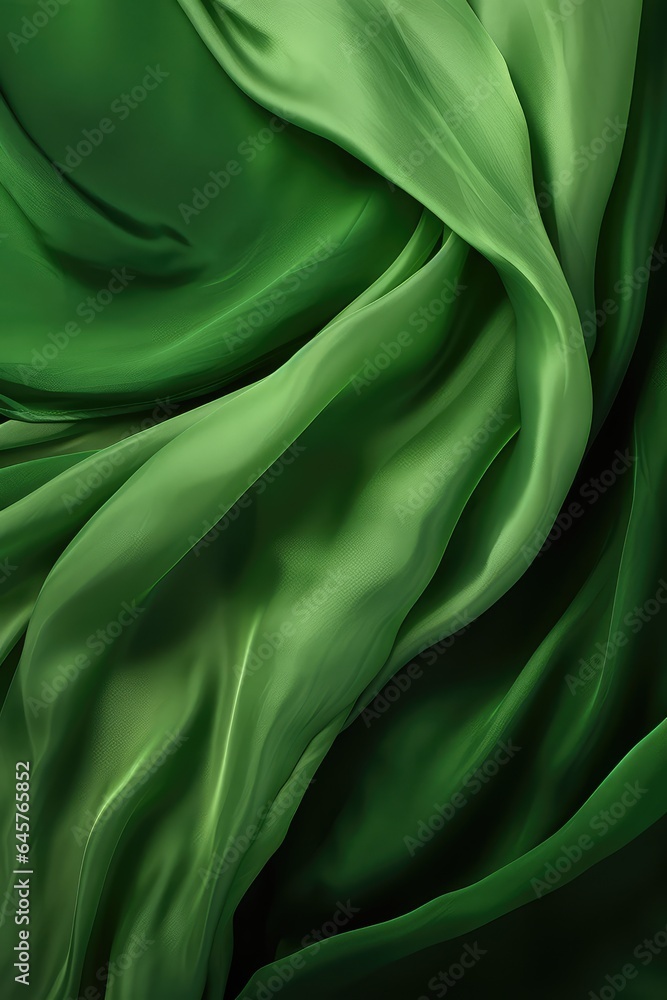 Obraz premium green silk background - generative ai