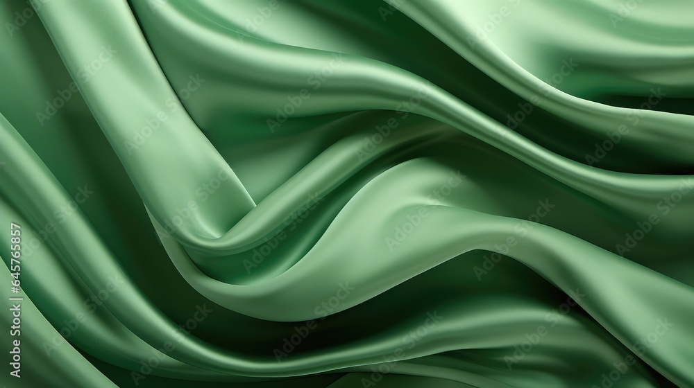 Obraz premium green silk background - generative ai