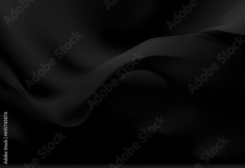 black Minimal Smooth bend and soft gradient curve design black color background with very soft black color background elegant simplicity. The lines are sparse. Generative AI, illustration