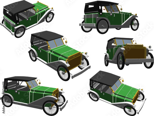 Sketch vector illustration of vintage old classic car design for nobles and officials