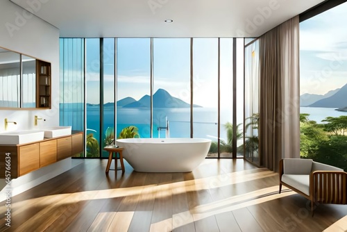 Bathroom tropical style interior design