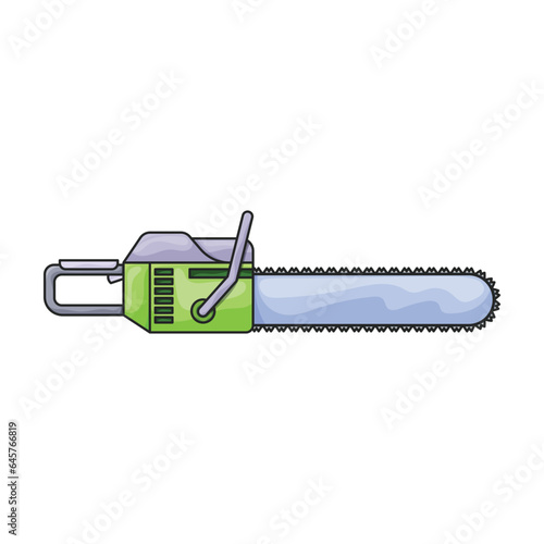 Chainsaw vector icon.Color vector icon isolated on white background chainsaw.