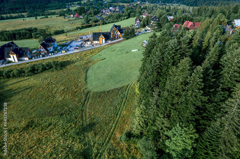 Zakopane resort town from a height, Poland