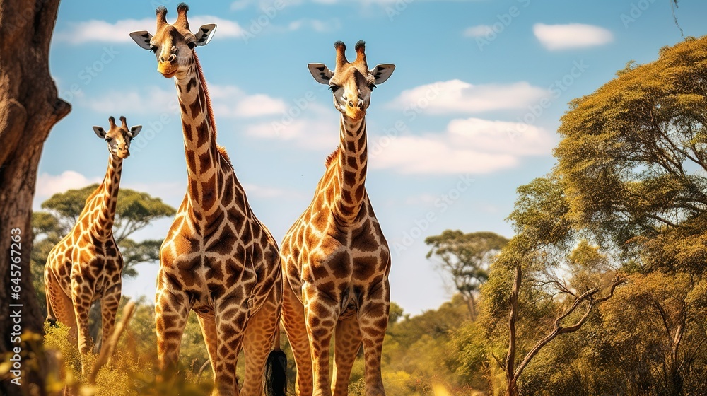 Fototapeta premium A photograph of an animal in front of blue sky