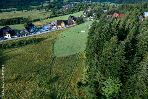 Obraz na płótnie Zakopane resort town from a height, Poland w salonie