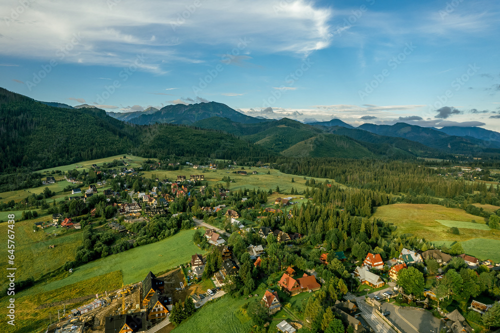 Zakopane resort town from a height, Poland