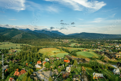 Obraz na płótnie Zakopane resort town from a height, Poland w salonie