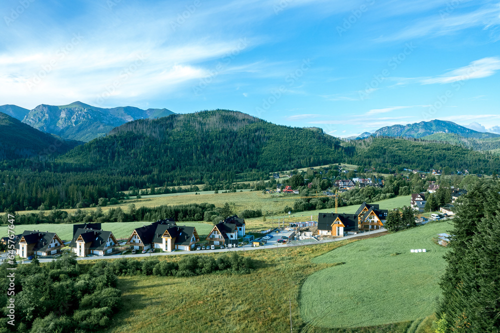 Zakopane resort town from a height, Poland