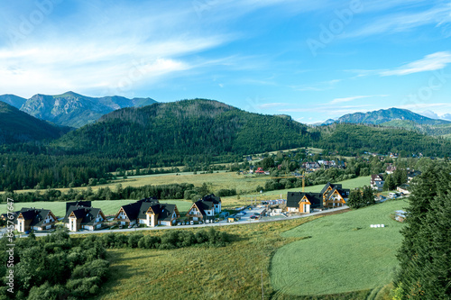 Obraz na płótnie Zakopane resort town from a height, Poland w salonie