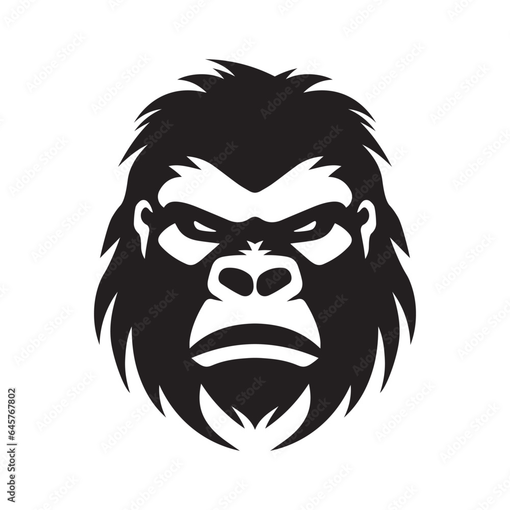gorilla face mascot vector silhouette