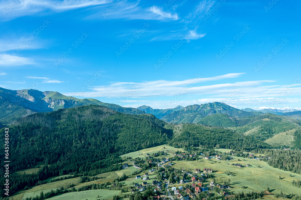 Zakopane resort town from a height, Poland
