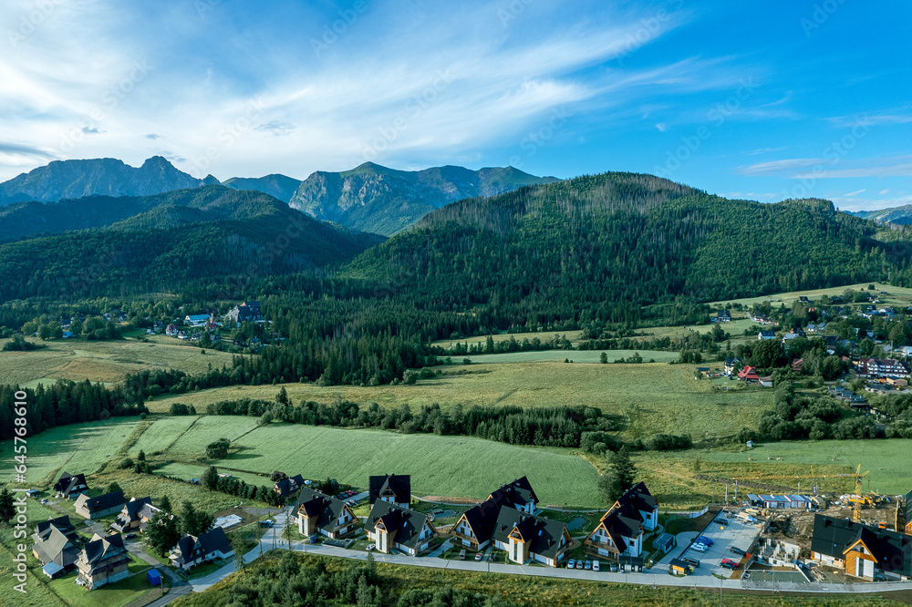 Zakopane resort town from a height, Poland