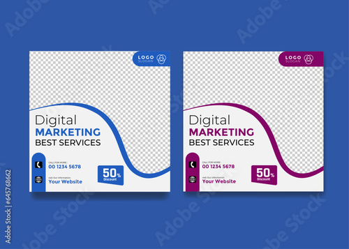 Digital marketing conference square Social media post or banner template design
