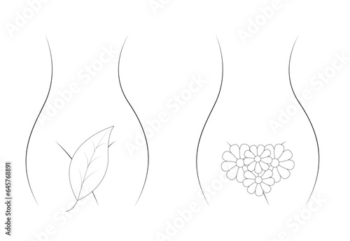 Lower part of woman.Private area of female line vector icon.Female body genital part vector illustration isolated on white background for beauty and health.