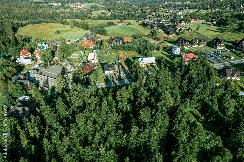 Zakopane resort town from a height, Poland